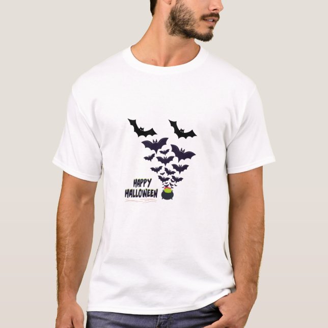 "Feliz Dia das Bruxas" Camisa Festiva (Frente)