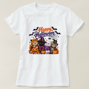 Feliz Dia das Bruxas Camiseta de Gatinhos Fofos, G