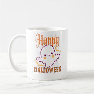 Feliz Dia das Bruxas Caneca de Café Fantasma Fofo