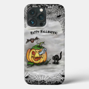 Feliz Dia das Bruxas com Ghost Cat Bat Pumpkin