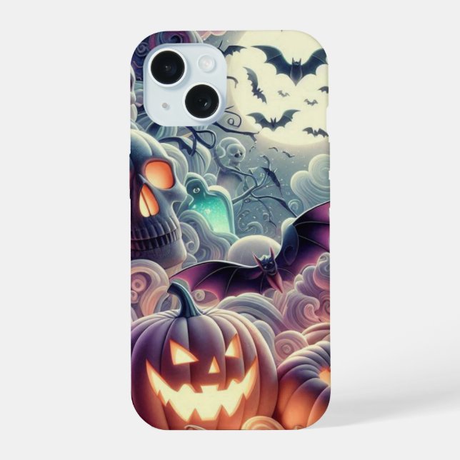 Feliz Dia das Bruxas com Morcegos, Poções, Abóbora (Verso)