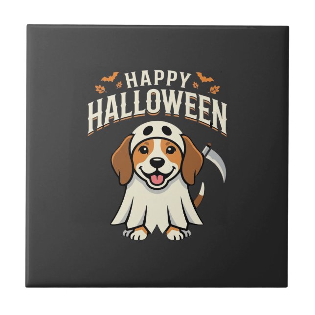 Feliz Dia das Bruxas Design de Cachorro Beagle_1 (Frente)