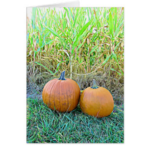 Feliz Dia das Bruxas Dois Bonitos Cartão de Abóbor