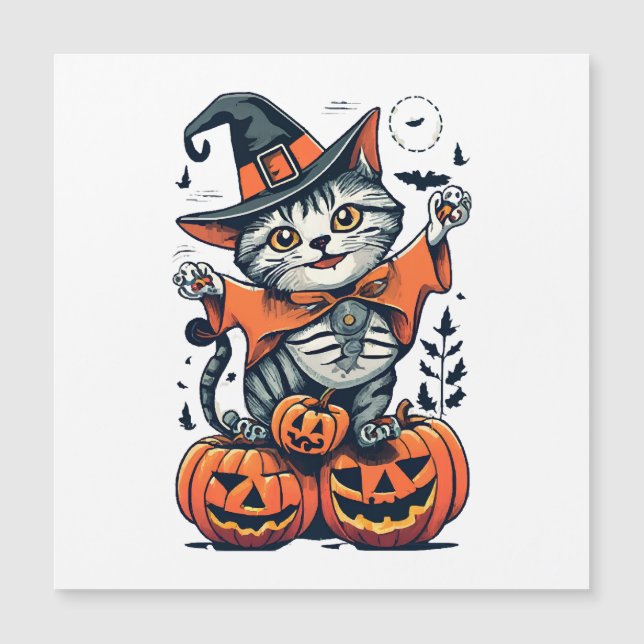 Feliz Dia das Bruxas Gato Bruxa (Frente)