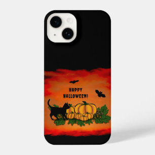 Feliz Dia das Bruxas, Gato Negro, Bat e Abóbora