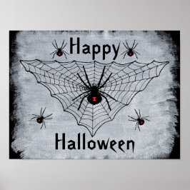 Feliz Dia das Bruxas Poster de Teia de Aranha Viúv
