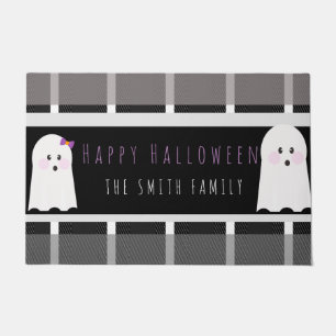 Feliz Dia das Bruxas Tapete de Plaid com Fantasma 
