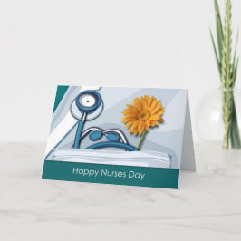 Feliz Dia das Enfermeiras. Stethoscope e Cartão de