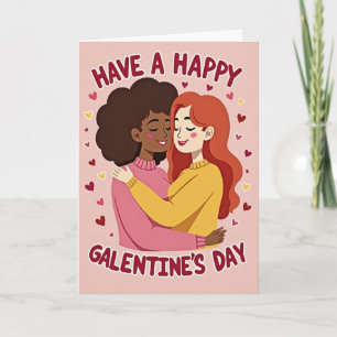 Feliz Dia das Galentinas Corações Cartão de Amor