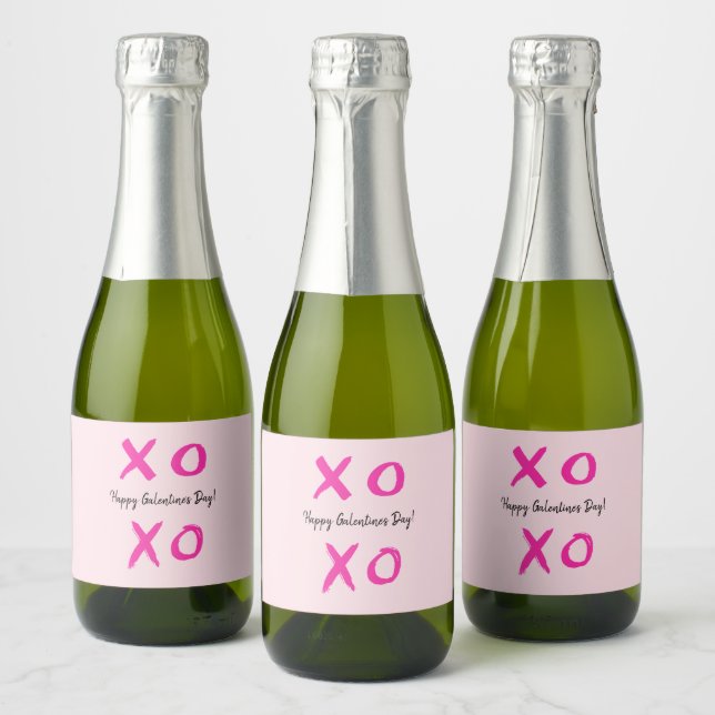 Feliz Dia das Galentinas XOXO rosa  (Garrafas)