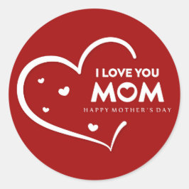 Feliz Dia das Mães Adesivo Redondo Clássico