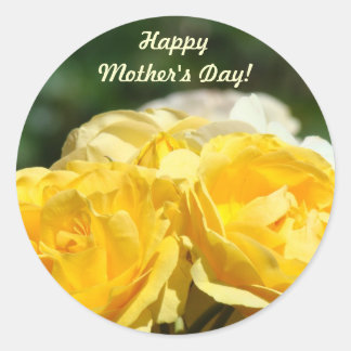 Feliz Dia das Mães! adesivos Rosas Amarelas Jardim