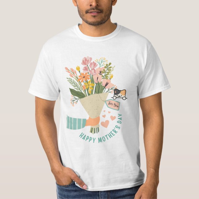 Feliz dia das mães camiseta design (Frente)