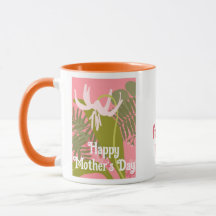 Feliz Dia das Mães, caneca de amor rosa floral ros