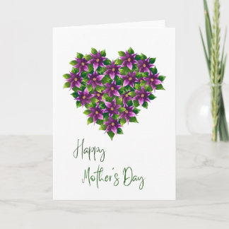 Feliz Dia das Mães Cartão Floral de Aquarela
