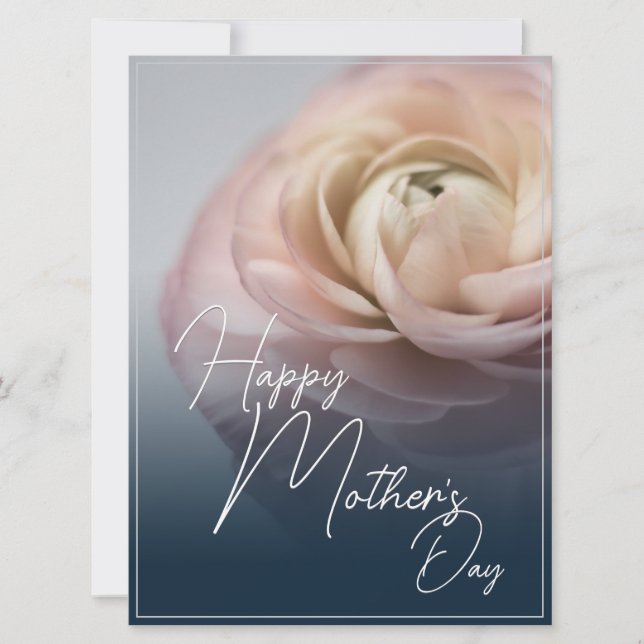 Feliz Dia das Mães com Grande Rosa Rosa (Frente)