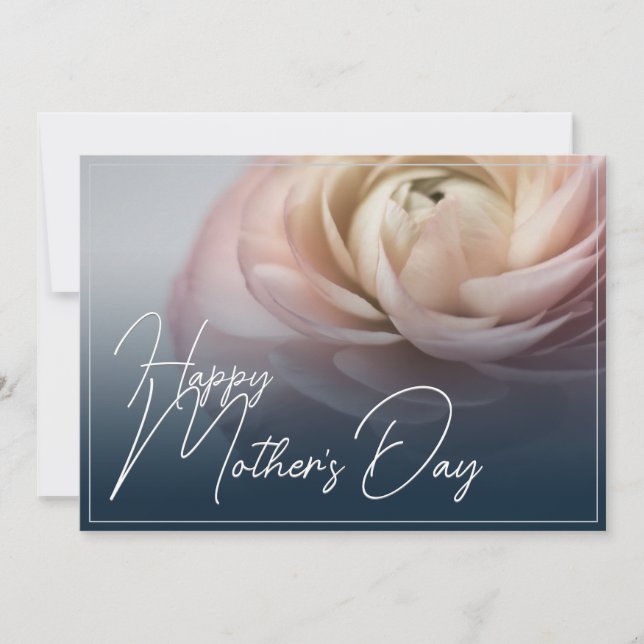 Feliz Dia das Mães com Grande Rosa Rosa (Frente)
