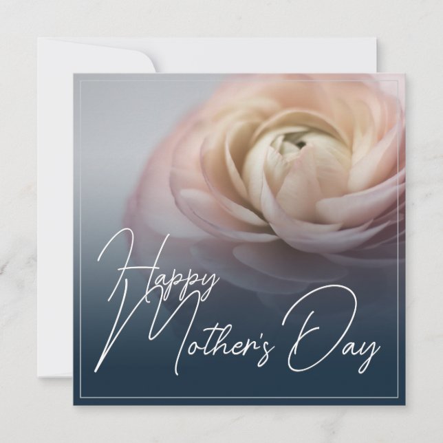 Feliz Dia das Mães com Grande Rosa Rosa (Frente)