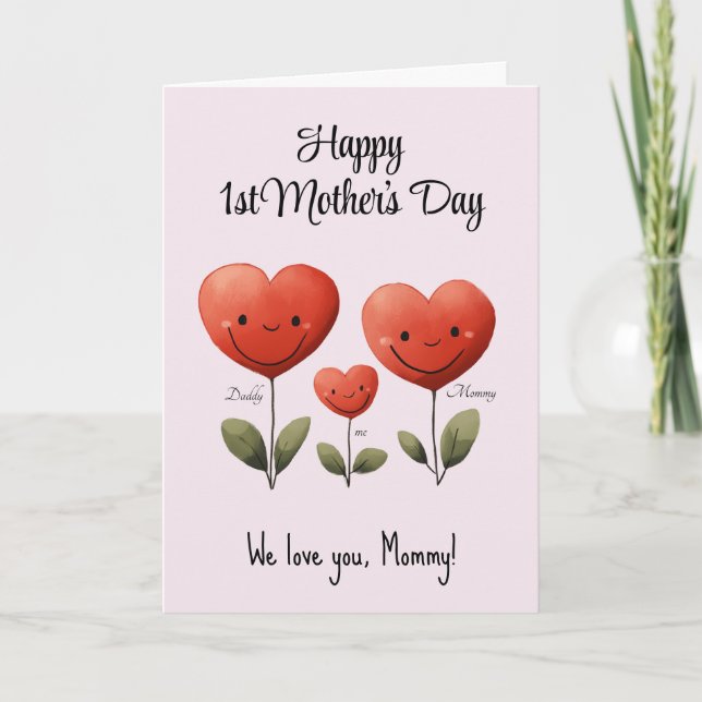 Feliz Dia das Mães das ruas, Cartão do Pai e Bebê, (Frente)