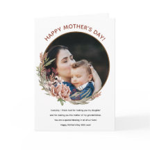 Feliz Dia das Mães Floral Foto Cartão para Filha
