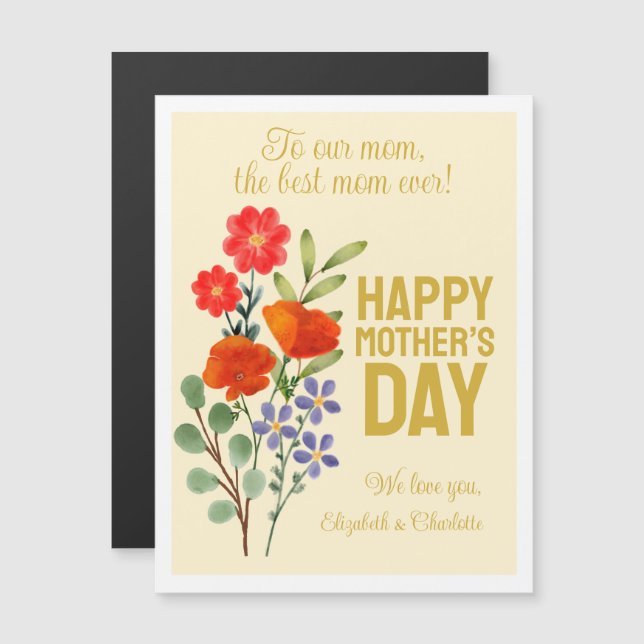 Feliz Dia das Mães Flores Selvagens para a Nossa M (Frente/Verso)