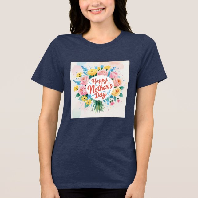 Feliz Dia das Mães Gráfico Artístico Único Marinho (Frente)