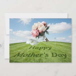 Feliz Dia das Mães no campo de golfe