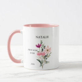 Feliz Dia das Mães Nome, Ano com Caneca de Foto