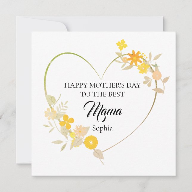 Feliz Dia das Mães para a Melhor Mamãe (Frente)