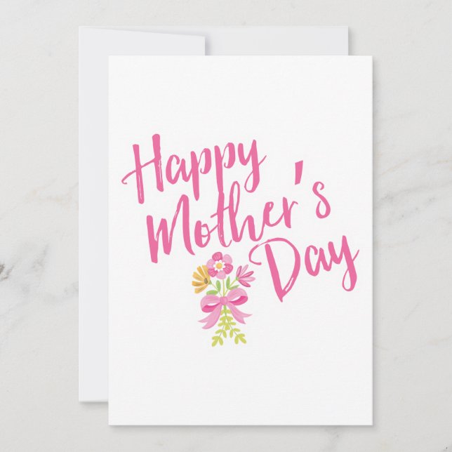 Feliz Dia das Mães Tipografia Floral Rosa (Frente)
