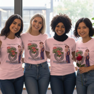 Feliz Dia das Mulheres Camiseta Rosa 8 de Março