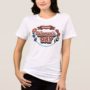 Feliz Dia das Mulheres Retro Floral Tri-Blend S