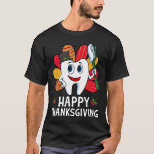 Feliz Dia de Ação de Graças Camisa Odontológica De