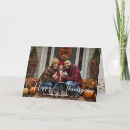 Feliz Dia de Ação de Graças| cartão com fotos de A