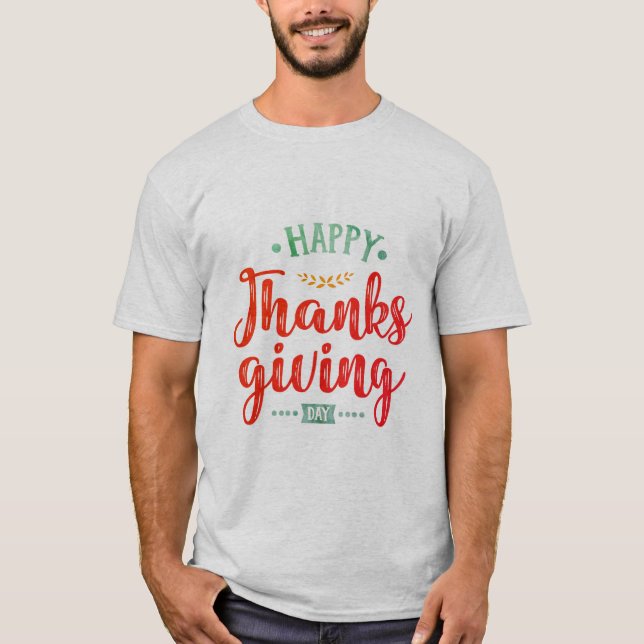 Feliz Dia de Ação de Graças Citação de Camisa (Frente)