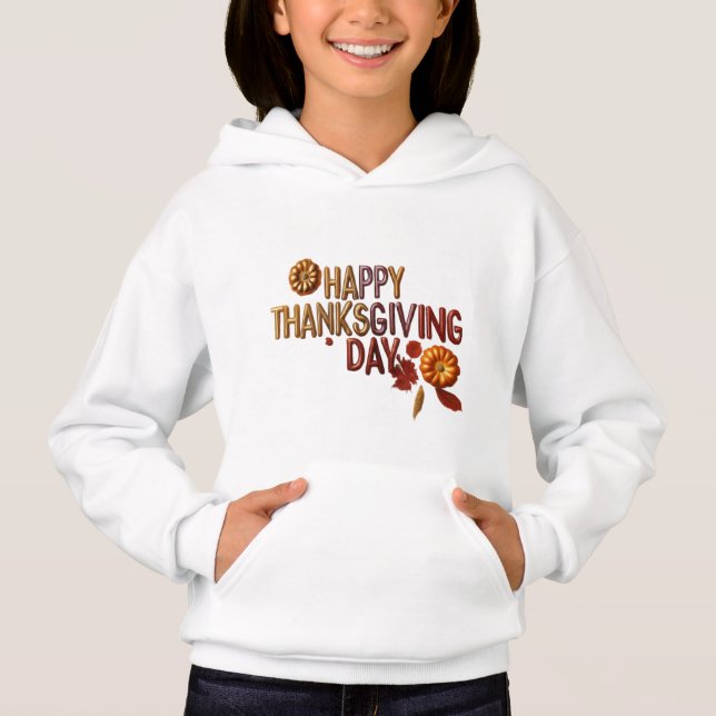 Feliz Dia de Ação de Graças Design Hoodie (Frente)