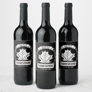 Feliz Dia de Ação de Graças! Etiqueta de Vinho Per