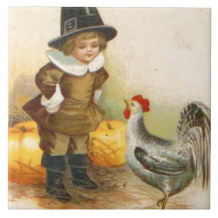 Feliz Dia de Ação de Graças Peregrino e Rock Plymo