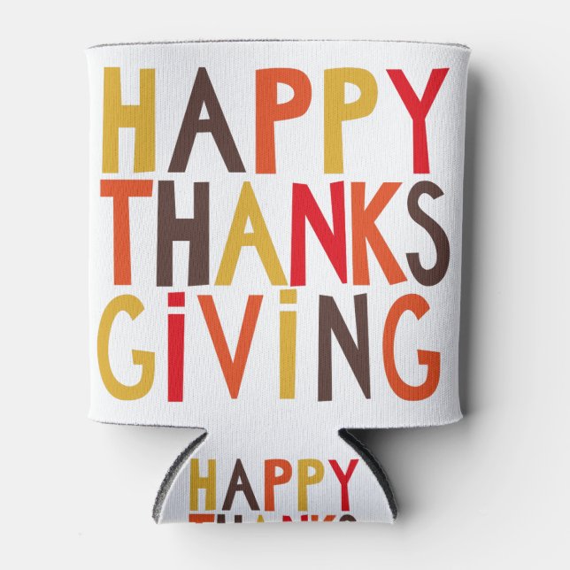 Feliz Dia de Ação de Graças! Porta-latas (Frente)
