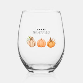 Feliz Dia de Ação de Graças Vidro de Vinho Sem Est