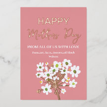 Feliz dia de as mães branco Primavera Florets Dour