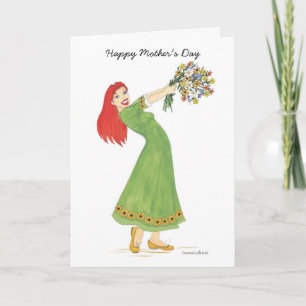 Feliz Dia de as mães Buquê de flores Cartão