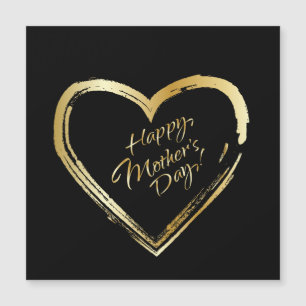 Feliz Dia de as mães Dourado Coração um cartão mag
