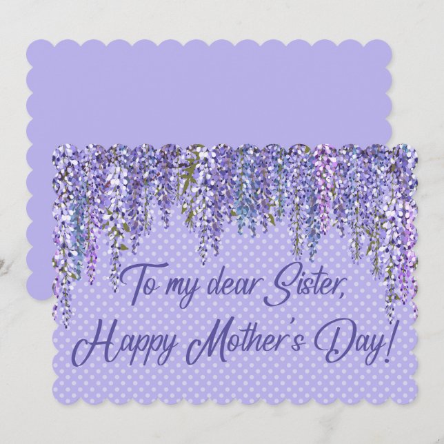 Feliz Dia de as mães Para A Irmã Fronteira De Wist (Frente/Verso)