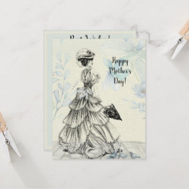 Feliz Dia de as mães Vitoriano Parasol Pássaros