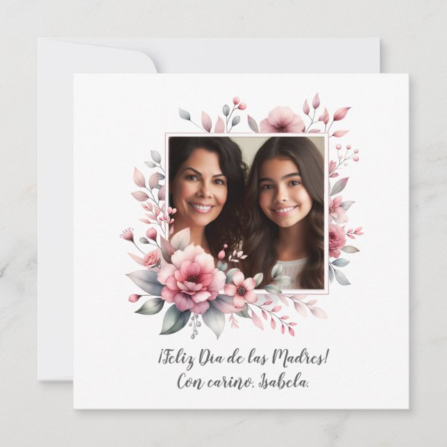 Feliz Día de las Madres Foto Personalizada Espanho (Frente)