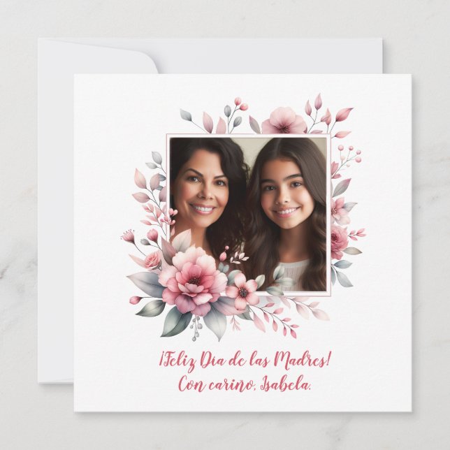 Feliz Día de las Madres Foto Personalizada Espanho (Frente)