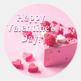 Feliz dia de os namorados adesivo com sobremesa