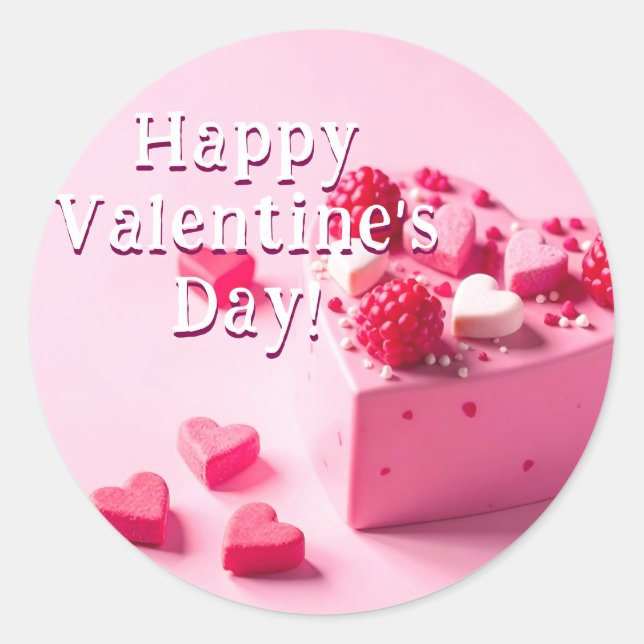 Feliz dia de os namorados adesivo com sobremesa (Frente)