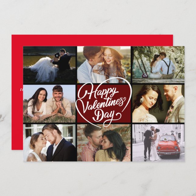 Feliz dia de os namorados de Colagem de Fotos (Frente/Verso)